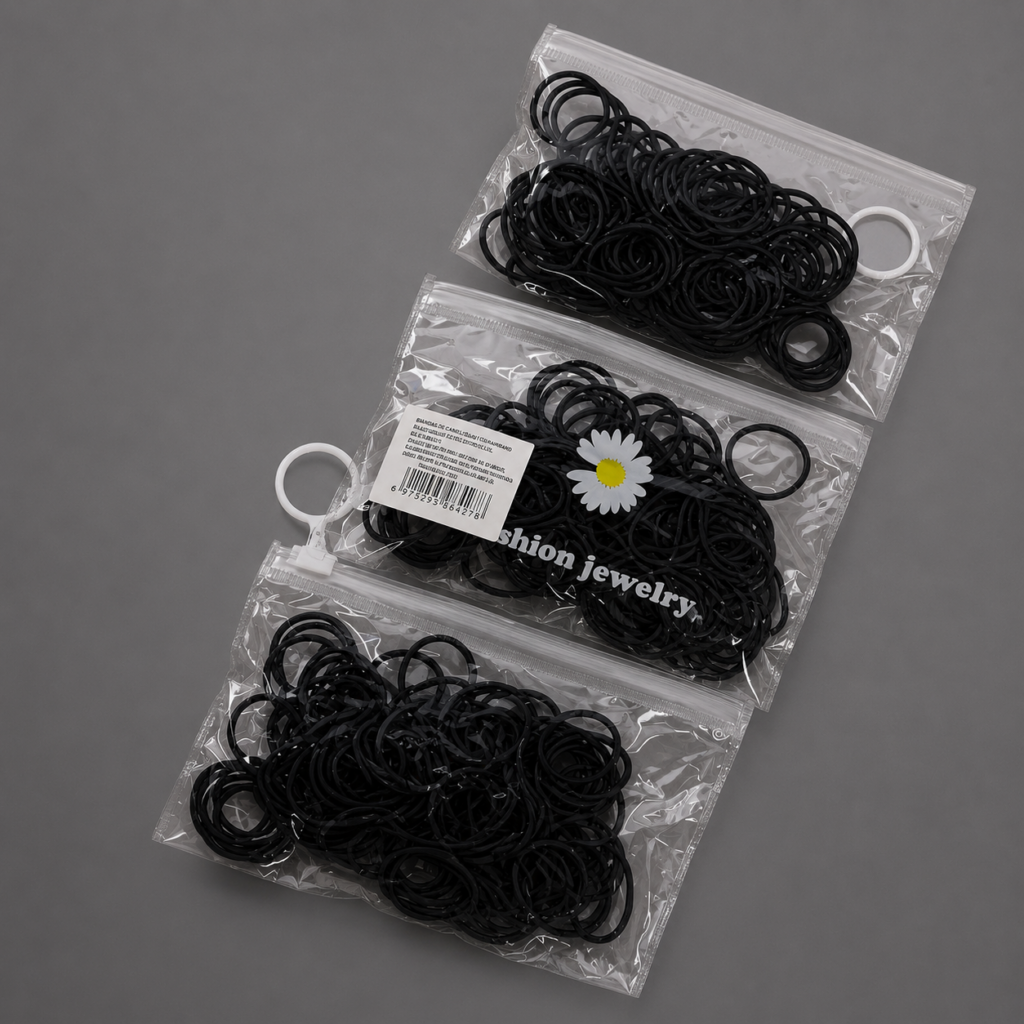 Set 100 Elásticos Negros Margarita