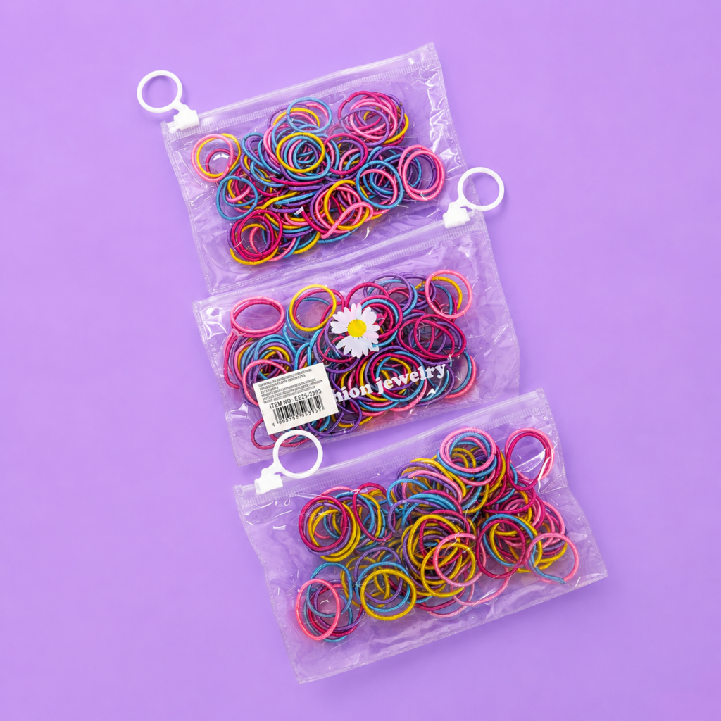 Set de 100 Elásticos Coloridos para Cabello