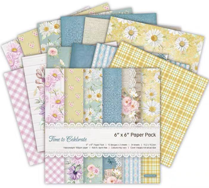 Block de 24 Papeles Flores Vintage