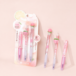 Set de 3 Lápices Gel Borrables Diseño Durazno - Imagen 4