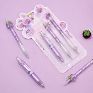 🍇💜 Set de 3 Lápices Uvas Kawaii  - Imagen 5