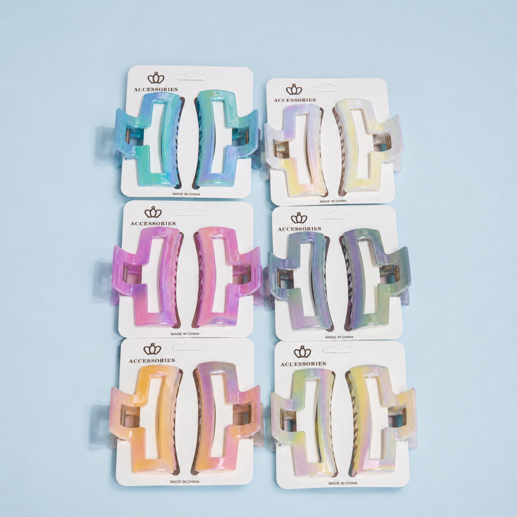 Set Pinches Rectangulares Tornasol | 2 Piezas