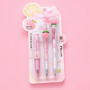 Set de 3 Lápices Gel Borrables Diseño Durazno