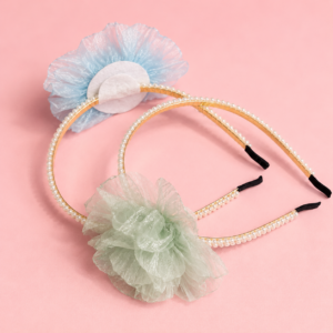 Cintillo de Perlas con Flor Kawaii - Imagen 3