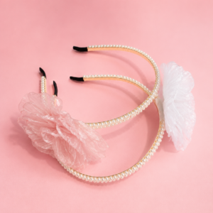 Cintillo de Perlas con Flor Kawaii - Imagen 4