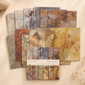 Set de Papeles Decorativos Texturas de Piedra Vintage - Imagen 2