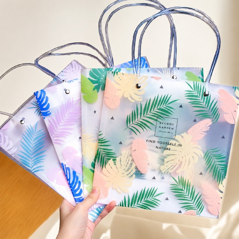 Bolsa de Regalo Transparente Tropical Pastel Pequeña