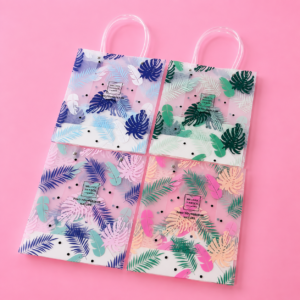 Bolsa de Regalo Transparente Tropical Pastel Grande