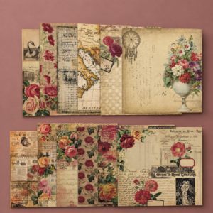 Set de Papeles Decorativos Rosas Vintage - Imagen 3