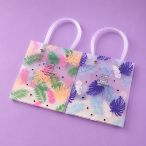 Bolsa de Regalo Transparente Tropical Pastel Pequeña