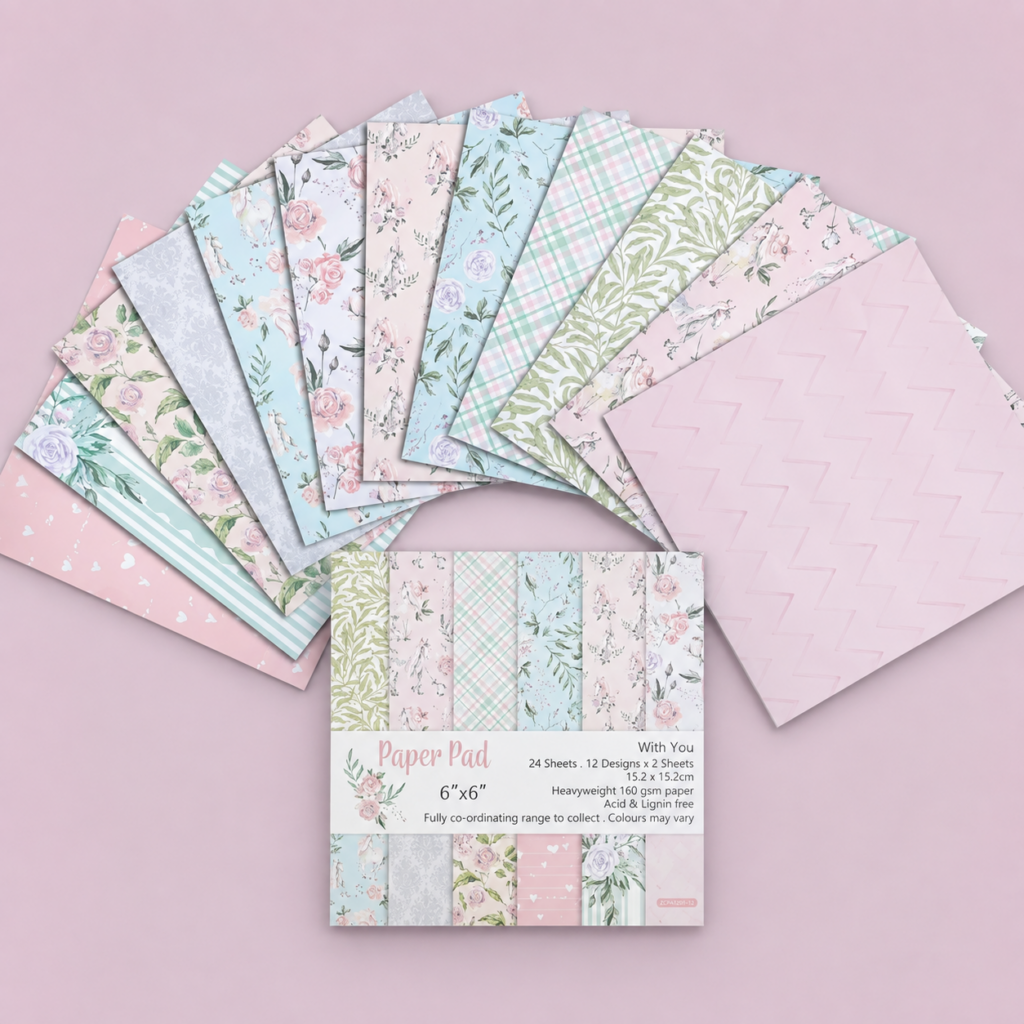 Set de Papeles Decorativos Floral Rosa y Celeste