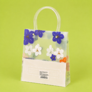 Bolsa de Regalo Floral Sakura con Asa Transparente Mediana
