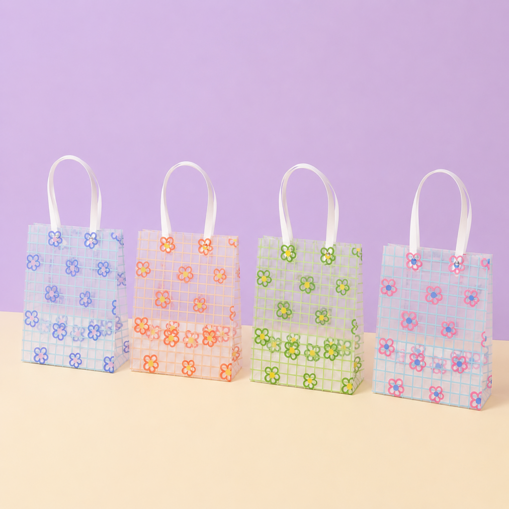 Bolsa de Regalo Mediana Transparente Flores