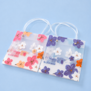Bolsa de Regalo Floral Sakura con Asa Transparente Pequeña